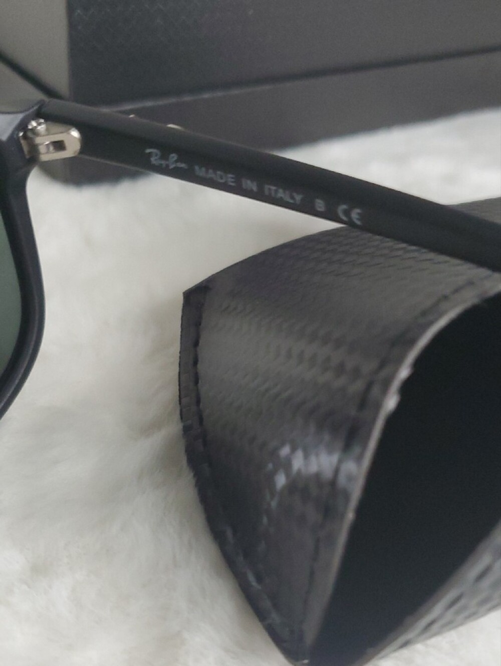 Ray-Ban Matte Black Sunglasses with Dark Green Lenses - Picture 8 of 9